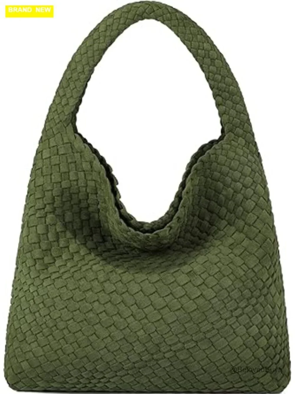 Vegan Leather Hobo Bag with Top Handle & Shoulder Strap, Faux Suede Tote, Large